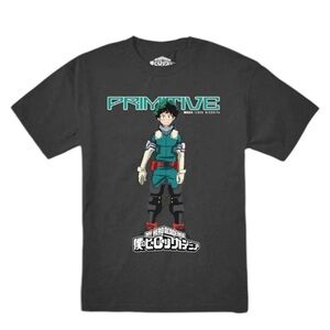 Primitive Men’s Izuku Midoriya Washed Black Tshirt Size XL NWT